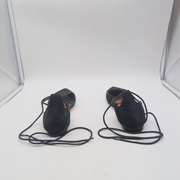 Black Hanzi Xiaojie Sz 8.5 Women's Lace-Up Roman Flats - Picture 4 of 9